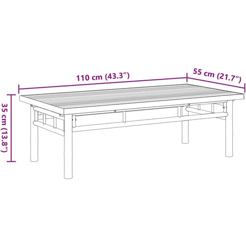  Stolić za kavu 110 x 55 x 35 cm od bambusa Slike