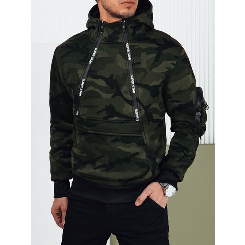 DStreet Bluza męska moro z kapturem czarna Slike