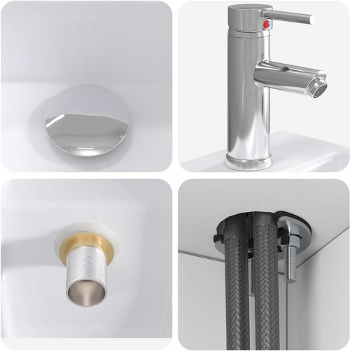  Umivaonik s policom Bijela 49,5 x 41 x 62,5 cm Slike