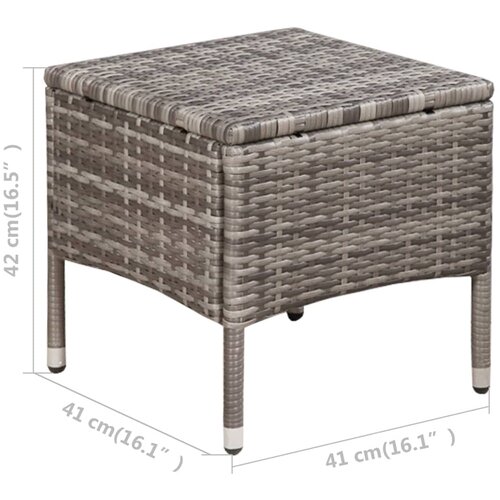  3-dijelni bistro set od poliratana sivi Slike