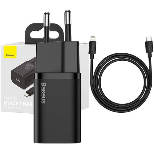 Baseus Super Si hitri polnilec 1C 20W s kablom USB-C na Lightning 1m (črn), (20833628) Cene