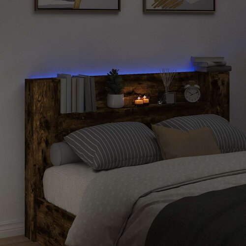  Uzglavlje S LED lampica Dimljeni hrast 160 x 16 5 x 103 5 cm Slike
