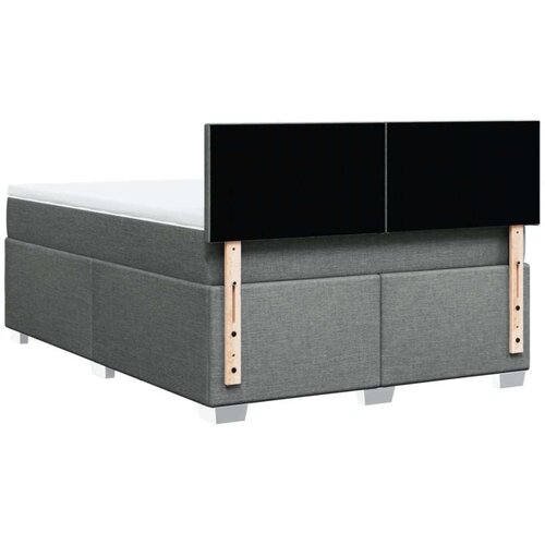 VidaXL Krevet s oprugama i madracem tamnosivi 140x190 cm od tkanine Slike