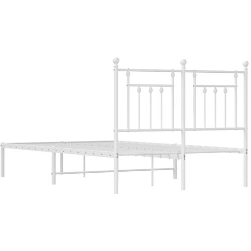  Metalni okvir za krevet s uzglavljem bijeli 135x190 cm Slike