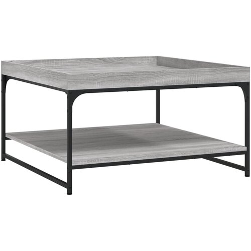 Maison Chic Klubska mizica - kavna mizica - Nizka mizica siva sonoma 80x80x45 cm inženirski les in železo, (21752950) Slike