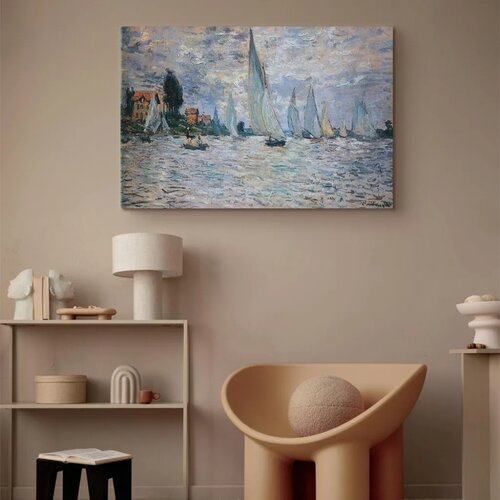  Slika - Claude Monet - Sailboats Regatta in Argenteuil 60x40 Na talijanskom platnu Slike
