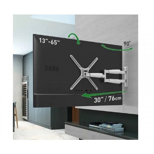 Barkan BM343XLW LCD TV zidni nosač do 65&amp;quot; beli za ravne i zakrivljene televizore Slike