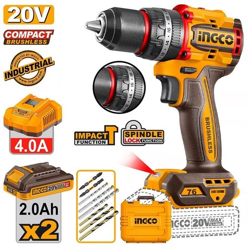 Ingco Akumulatorska udarna bu&scaron;ilica CIDLI207686E 20V 2x2/0Ah SUPER Cene
