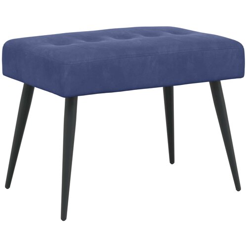  Klupa s gumbastim tkanjem Policijska plava 60 x 40 x 45 cm Slike