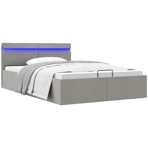  Hidraulični okvir za krevet tkanina LED svjetlosivi 120x200 cm Cene