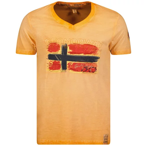 Geo Norway Majice s kratkimi rokavi SW1561HGN-ORANGE Oranžna
