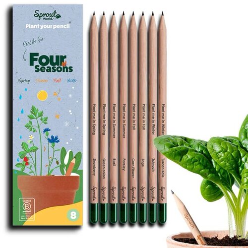 Olovke sa sjemenkama Sprout 4 godi&amp;scaron;nja doba (8 komada) Slike