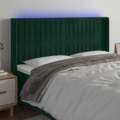  LED uzglavlje tamnozeleno 203 x 16 x 118/128 cm bar&scaron;unasto Cijene