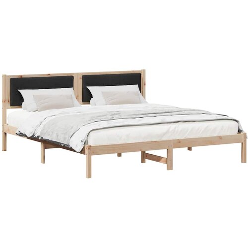  Krevetna konstrukcija Crna 200 x 200 cm Čvrsto borovo drvo Slike