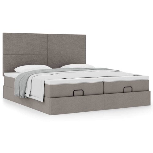  Ottoman krevet s madracima, taupe 160x200 cm, tkanina Slike