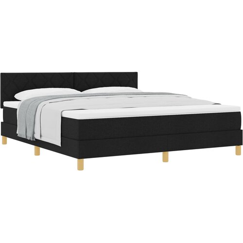 vidaXL Box spring krevet s jastukom Crna 180 x 200 cm tkanina - Crna 180 x 200 cm Dizajn s rombovima Cene
