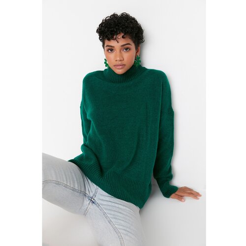 Trendyol Emerald Green Super Oversize Knitwear Sweater Slike