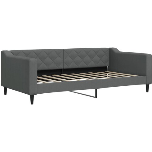  Dnevni krevet s madracem tamnosivi 90 x 190 cm od tkanine Slike