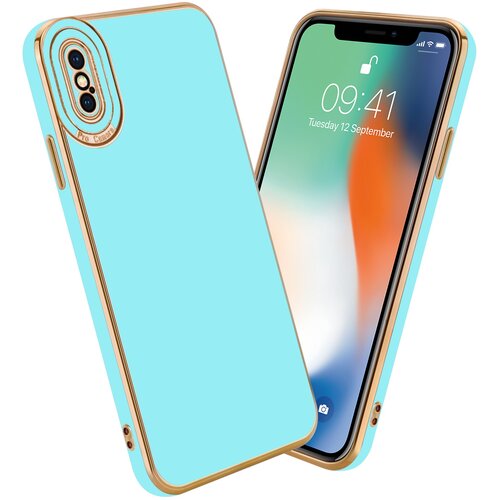 Cadorabo Ohi&amp;scaron;je, združljiv z Apple v sijajni turkizni - Rose Gold - Za&amp;scaron;čitni pokrov iz fleksibilnega silikona TPU in z za&amp;scaron;čito pred kamero, (20603651) Slike