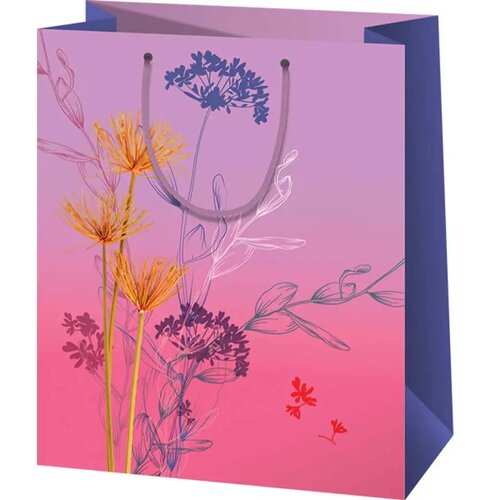 Cardex ljubičasta poklon torba s cvjetnim uzorkom srednje veličine 18x10x23cm Cene