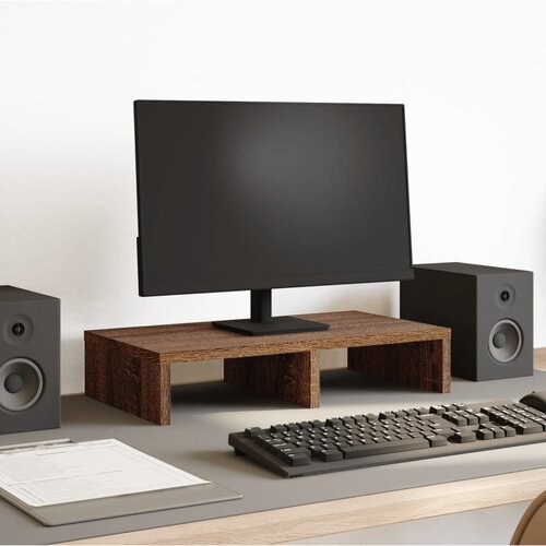 vidaXL Stojalo za monitor rjavi hrast 50x27x10 cm inženirski les Cene