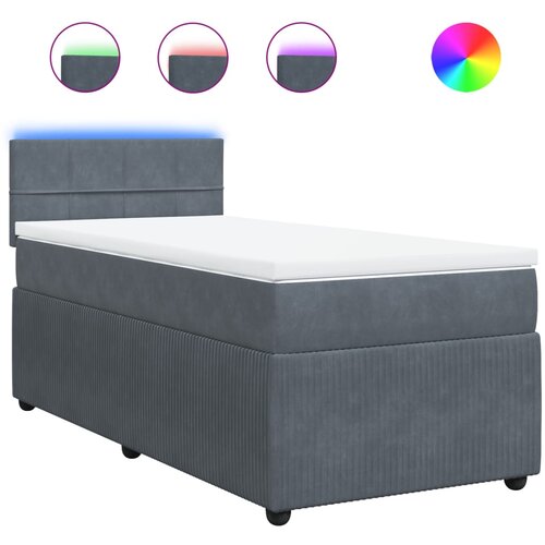 Maison Chic Box spring postelja - Vzmetna postelja z vzmetnico temno siv 90x190 cm žamet SL23180, (21892114) Cene