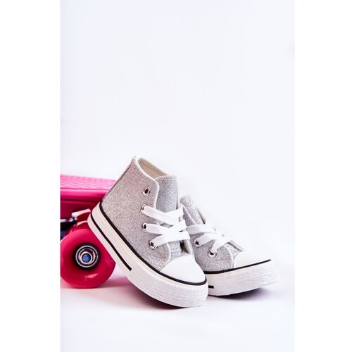 Kesi Children's High Sneakers Silver Catrina Cene