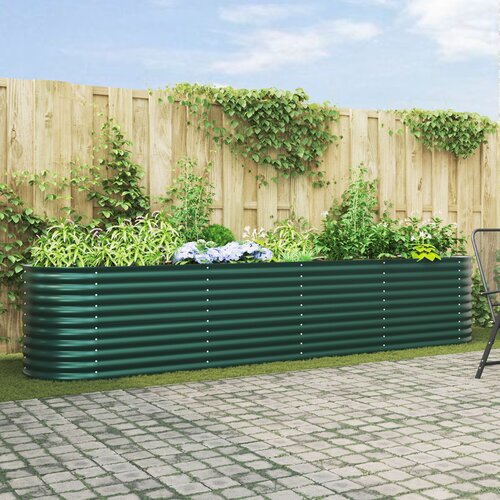 vidaXL Vrtna povišena gredica Zelena Galvanizirani čelik 400 x 80 x 81 cm Cijene