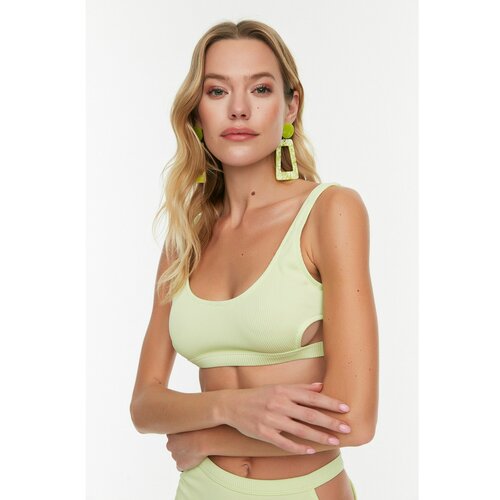 Trendyol Green Textured Cut Out Detailed Bikini Top Slike