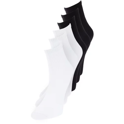 Trendyol Black and White Cotton Twill 6-Pack Knitted Socks