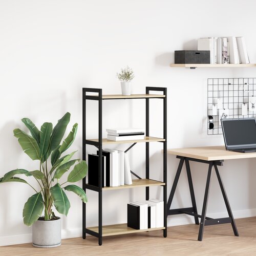 vidaXL Knjižna omara sonoma hrast 60 x 30 x 118 cm MDF in jeklo Cene