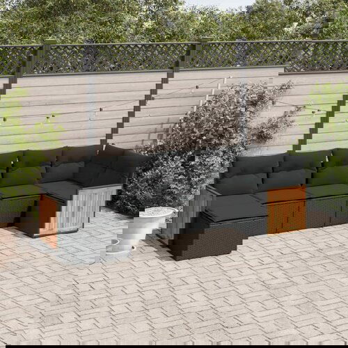 vidaXL 7-dijelni set vrtnih sofa od poliratana s jastucima crni Cijene