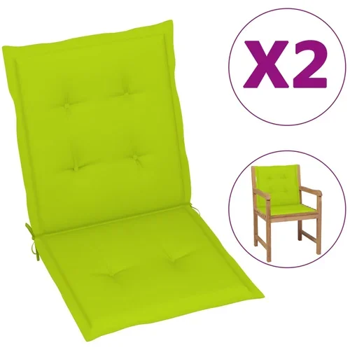 vidaXL Jastuci za vrtne stolice 2 kom svjetlozeleni 100x50x3cm tkanina