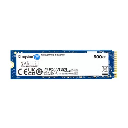Kingston M.2 NVMe 500GB, 2280, PCIe Gen 4x4, NV3, Read up to 6,000 MB/s, Write up to 2,200 MB/s, (single sided) Cene