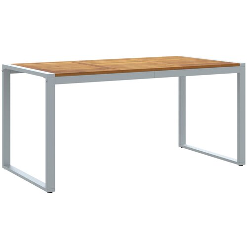 VidaXL Zunanja jedilna miza Siva 160x80x75 cm Jeklo in trden akacijev les Slike