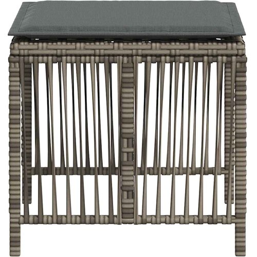  Vrtni stolci s jastucima 4 kom sivi 41x41x36 cm od poliratana Slike