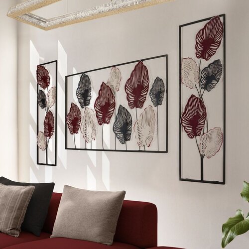 WALLXPERT Melos-3 Multicolor Decorative Metal Wall Accessory Set (3 Pieces) Cene