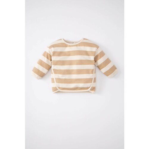 Defacto Baby Girl Regular Fit Crew Neck Striped Sweatshirt Slike
