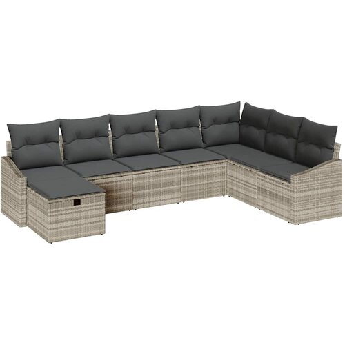 Sjedeća garnitura za vrt 8 kom. poliratan Smeđa 288,5 x 178,5 x 85 cm Slike