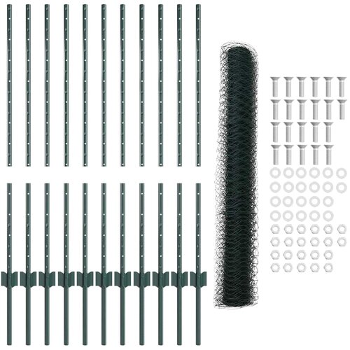  Heksagonalna ograda s stubom 25 x 1 m Čelik premazan PVC-om Slike