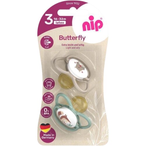 Nip BUTTERFLY LAŽA, KAUČUK, MIX BOJA, 16-32M Cene