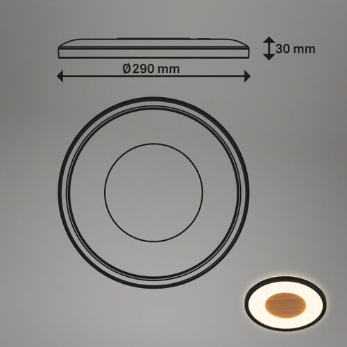 BRILO LED plafonsko svetlo SUFIT WOOD LED/18W/230V 3000K prečnik 29 cm Slike
