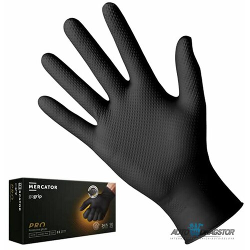  jednokratne rukavice od nitrila gogrip pro crne bez pudera sa teksturom za bolji prihvat 50KOM veličina l Cene