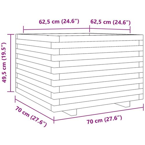  Vrtna sadilica vo&amp;scaron;tano smeđe boje 70x70x49 5 cm od borovine Slike