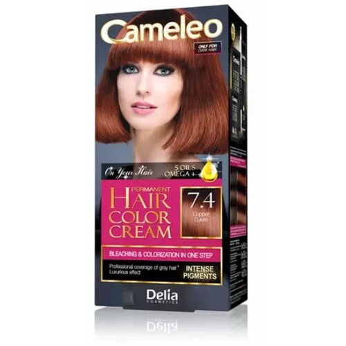 Cameleo farba za kosu omega 5 sa dugotrajnim efektom 7.4 - delia Slike