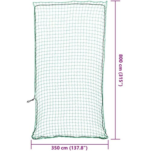 VidaXL mreža za prikolicu s elastičnim užetom zelena 8x3,5 m PP Slike