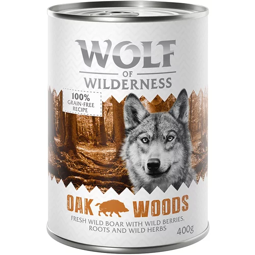 Wolf of Wilderness Ekonomično pakiranje: Adult 24 x 400 g - Oak Woods - divlja svinja