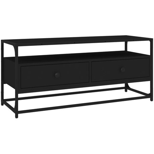 Maison Chic TV omarica - TV enota - Televizijska omarica črna 100x35x45 cm inženirski les, (21699264) Slike