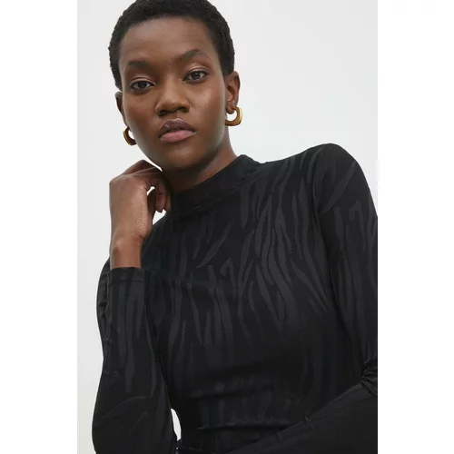 Answear Lab Bluza za žene, boja: crna, s uzorkom