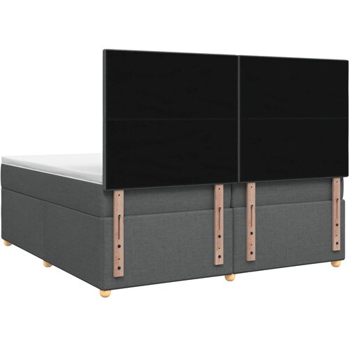  Boxspring krevet s madracem Tamnosiva 200 x 200 cm Tkanina Slike